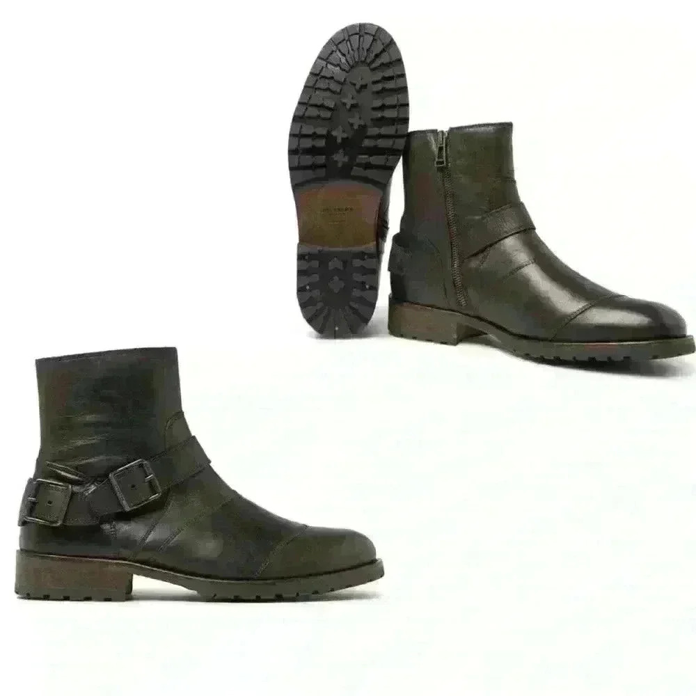 Belstaff Trialmaster Distressed Dark Brown Men’s Leather Boots Size 41